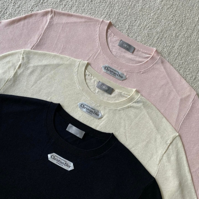 dior small label crew neck knit sweater